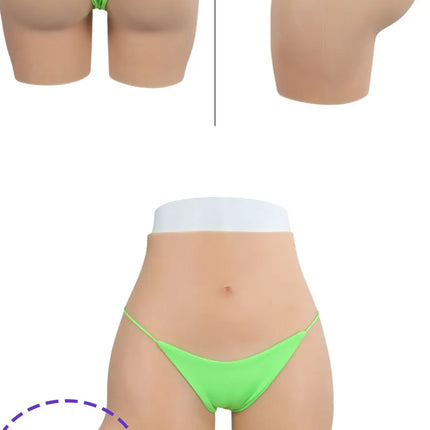 Cosplay Chest Silicone Breast Forms Huge Fake Boobs and Fake Vaginal Pants Set Sexy Buttocks 1.2cm Hip Enhancer Pant
