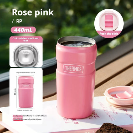 THERMOS 440ml Food-Grade 316L Steel Tumbler,6H Heat Retention Thermos for Office Commute,Leakproof Portable Coffee Mug, BPA Free