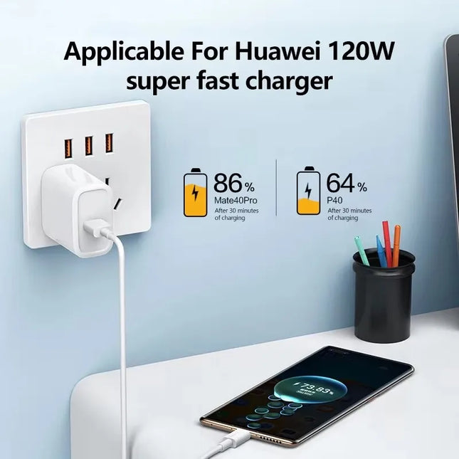 1/2/3Pcs 10A Cable 120W Super Fast Charging USB to Type C Cable For Android High-speed Data Transfer For Xiaomi Redmi 2M Cable