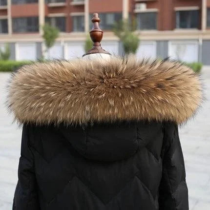 Natural Real Raccoon Fur Collar winter women Down Coat Hood Decor Fur Trim Warmer Fur Scarf Ladies Genuine Luxury Shawls