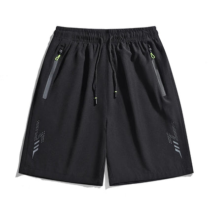 Men's Quick Dry Running Shorts with Drawstring and Zip Pockets - Ideal for Athletic Workouts and Gym Sessions