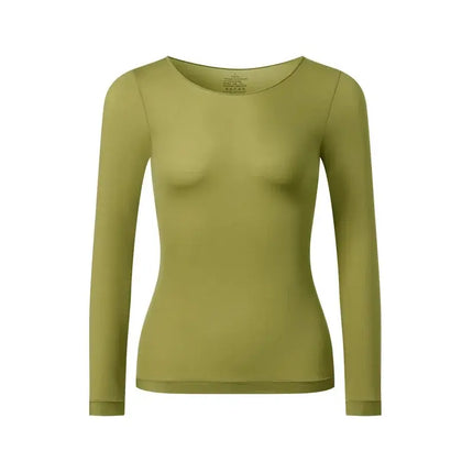 2 Pieces Seamless Thermal Underwear Set Women Long Sleeve Bottoming Top Long Johns Highly Elastic Autumn Winter Warm Thermal Set