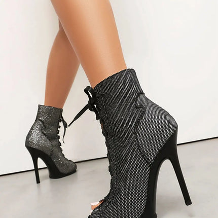 2023 New Fashion Women Heels  Lace-up Boot Stilettos Jazz Dance Lady Shoes For Latin Dancing Outdoor Sexy Stilettos Plus Size