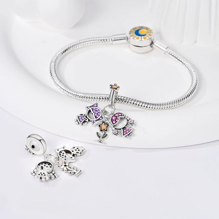 925 sterling silver boys and girls lovers pendant charms Fit 4MM hole diameter bracelet charm beads necklace Diy female jewelry