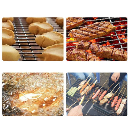 Outdoor Camping Barbecue Grilling Part Grates 304 Stainless Steel Rectangle Square BBQ Net Mesh Grill NonStick Baking Mat