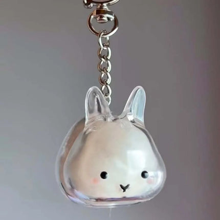 Transparent Acrylic Keychain Cat Hair Storage Capsule Animal Shaped Handmade Rabbit Hair Storage Box Portable Cute