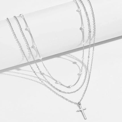 Multilayer Pearl Heart Pendant Necklace / Collier Pendentif Perle Multicouche