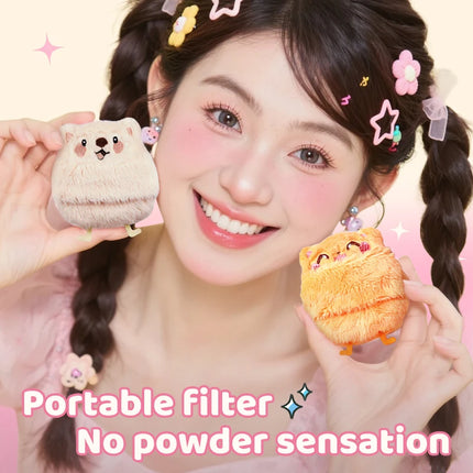 Cute Soft Plush Powder Puff Comfortable Skin-friendly Flocking Material Thick Large Powder Puff for Loose Powder Setting Makeup