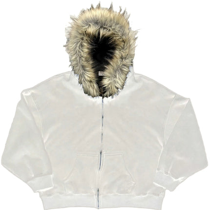 Fluffy Hat Hoodie Solid Color Casual Long Sleeve Hoodie Retro Coat Street Trend y2k