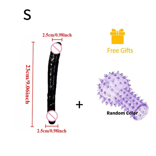 Realistic Double Dildos Masturbators Erotic Double-Sided Anal Soft Clitoral Vaginal Penis G-spot Stimulator Sex Toys for Women