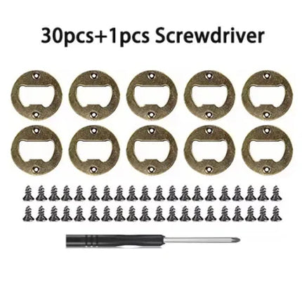 Bottle Opener Insert w/screw 40mm Round Iron Corn Beer Open Antique Bronze Silver fit for Bar/Home/Restaurant/Kitchen/Pub