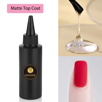 MSHARE 100ml Shiny Top Coat No Wipe Top Nail Gel for Gel Polish Semi-permanent Varnish No Sticker Hard Top Gel
