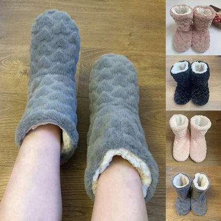 2026 Winter Adult Thick Warm Floor Shoes High Tube Non-Slip Indoor Cotton Shoes Plush Home Slippers Men And Women