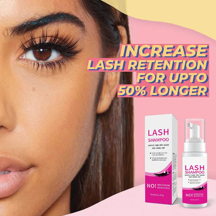 60ml eyelash shampoo mild and non-irritating deep and quick cleansing of eye makeup with a free eyelash brush