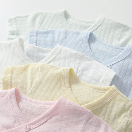 Breathable Fabric Summer Newborn Baby Girls Boys Romper 100% Cotton Short Sleeves Bodysuit Infant Baby Clothes