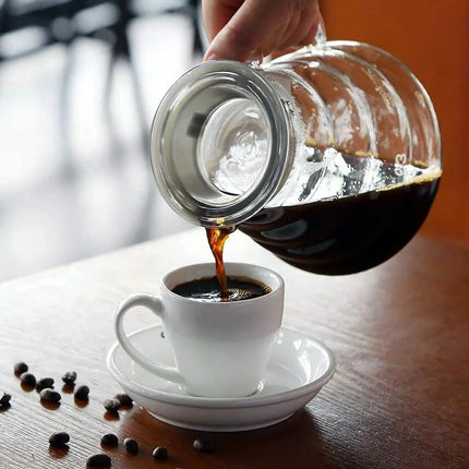 Leeseph Coffee Carafe, 350/600ml Coffee Clear Glass Kettle Sharing Pot with Lids, Pour Over Coffee Espresso Maker Accessories