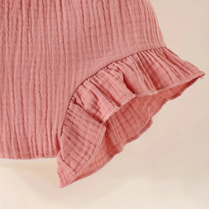 3Pairs/Lot  Summer Cute Baby Girl Climbing Pants Comfortable Breathable Shorts Newborn Baby Casual Solid Cotton Color Pants