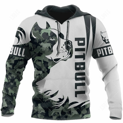 Pet Dog Pitbull Hoodies Men's Hoodie 3D Print Unisex Adult's Tops Autumn Long Sleeve Streetwear Hooded Hoodie For Men Clothing