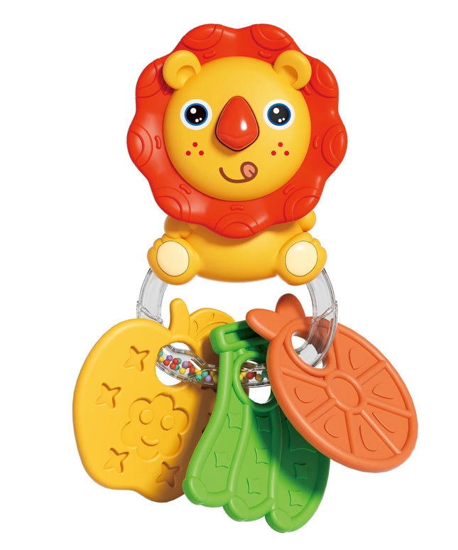 Baby Teething Rattle Toy, an Early Education Toy That Helps Develop Hand-Eye Coordination, Featuring Cute Cartoon Designs Like L
