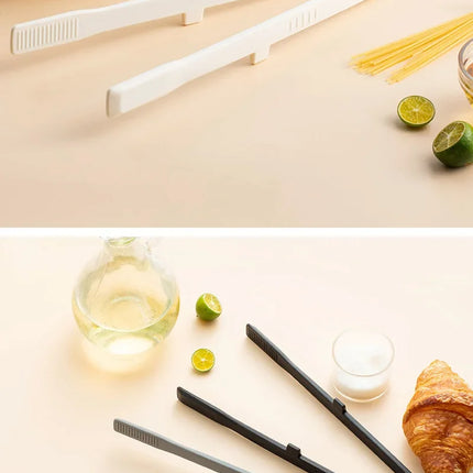Silicone Grill Tongs Non-Stick Food Bread Clip Heat Resistant BBQ Salad Cooking Serving Clamp Steak Pasta Clip For Kitchen