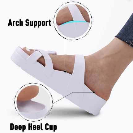 KIDMI Womens Platform Sandals with Arch Support Women Sandals Outdoor Light Beach Sandal Woman Comfort Ultra Cushion EVA Slides