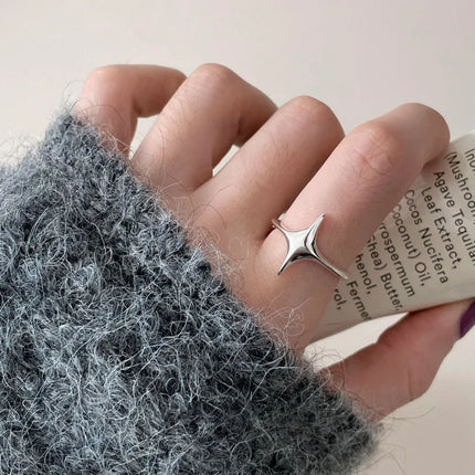 925 Sterling Silver Open Finger Ring Punk Heart Irregular Geometric Stackable For Women Girl Jewelry Gift Dropship Wholesale