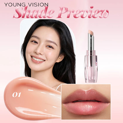 6 Colors Crystal Glossy Lipstick - Moisturizing Tinted Lip Balm,  Shimmer, Transparent Tube, Long-Lasting Hydration,