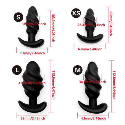 Silicone Threaded Anal Plug 4 Sizes Anal Plug Butt Plug Unisex Wearable Stopper Adults Sex Toys for Men Women Trainer