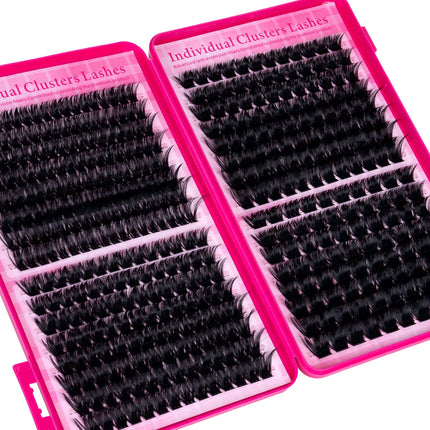 DIY Cluster Lash Large Capacity Mixed Lengths Curl Dense Eyelash Extension 3D Wispy Lash Suitable for Party and Stage Makeup