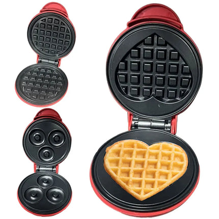 Mini Waffle Maker Nonstick Pancake Bubble Egg Cake Oven Pan Quick Heat-Up Household Breakfast Electric Baking Pan for Breakfasts