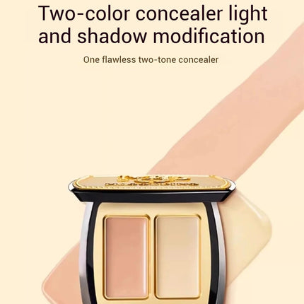 Maogeping Beauty Professional Double Color Concealer Palette High Coverage Moisturizing Concealer Makeup 3g