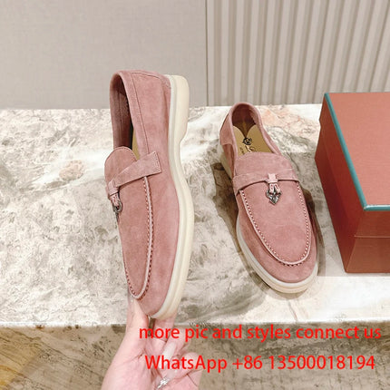 Designer luxury 2026 new casual women's fashionable and comfortable versatile loafers all leather flat shoes