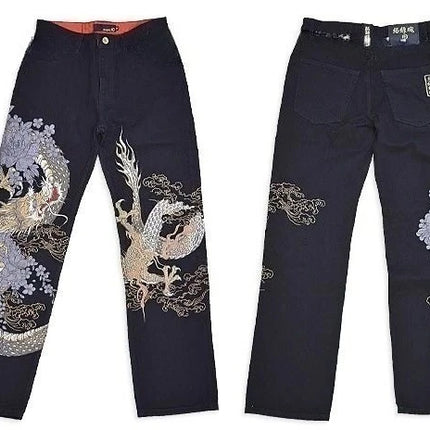 Vintage Japanese Selvedge Jeans Man Y2K High-end Brand Natural Indigo Dip Dyeing Harajuku Mopping Pants