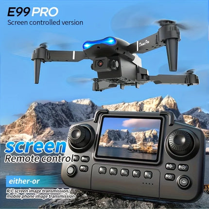 The Upgraded 2026 E99PRO MAX Drone Features Dual 8K Cameras, In-Screen Remote Control, Two Batteries, One-Key Return-to-Home, A Foldable Design, USB Charging, Wi-Fi Connectivity, and Flight Gaming Capabilities. This Drone Is