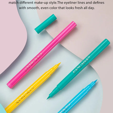 12-Piece Set Matte Colored Eyeliner Pens - Quick-Drying, Non-Smudging Liquid Eyeliner Pens