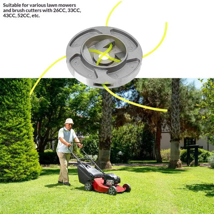 With 4 Nylon Lines For Brush Cutter Strimmer Replacement Universal Mower Aluminum Grass Trimmer Head Brush Cutter Head