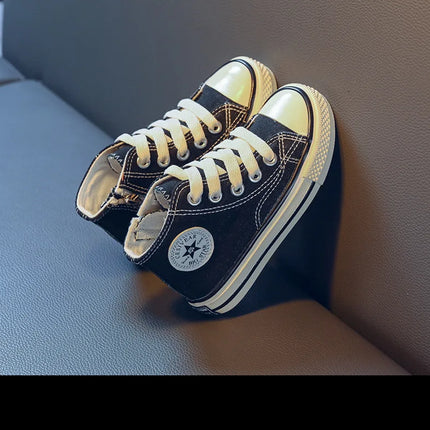 Children's Mid-Top Canvas Shoes Soft Sole Comfortable Casual Children's Shoes Boys and Girls Non-slip Breathable Board Shoes