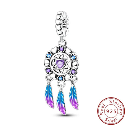 Original 925 Sterling Silver Charms Beads Crown Football Trophy Carp Cat Charms Fit Bracelet Bangle Necklace Woman Jewelry Gift