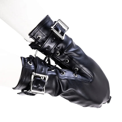Unisex Leather Bondage Bracelets Set with Adjustable BDSM Handcuffs Dual Feet Cuffs for Couple Role Play Shame Sex Toys
