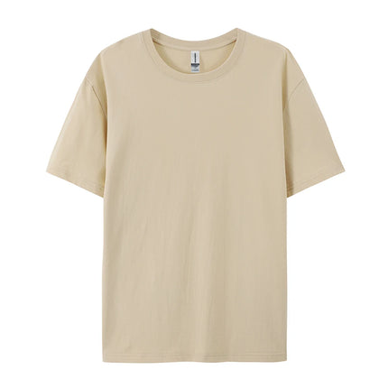 100% Cotton Solid T-shirts Men Women Short Sleeve Fashion Brand Trend Casual Soft Clothing Tees Customized Products Summer Tops