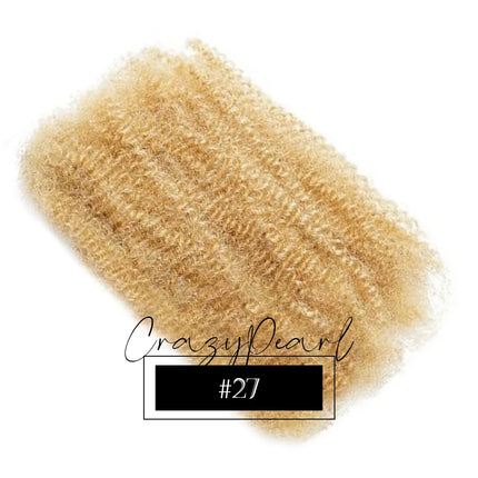 CrazyPearl Afro Kinky Bulk Human Hair for Dreadlocks Extension Repair Locs Twist Braiding Afro Kinky Human Hair for Locs Natural
