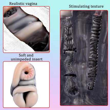 GEEBA Dual Channel Soft Silicone Male Masturbator Realistic Vagina Pocket Pussy Men's Stroker Adult18+ Onahole Sex Toys For Men