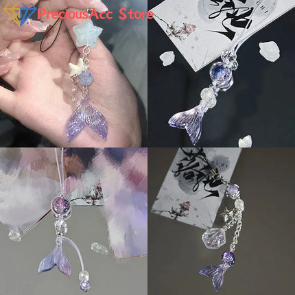 Game Love And Deepspace Rafayel Cosplay Couple Phone Chain Fish Tail Pendant Keyring Bag Keychain Jewelry Prop Accessories Gift