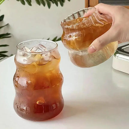Transparent Glass Cup Exquisite Heat-resistant Tumbler Tea Juice Milk Coffee Mug Water Glasses Stripe Mug Drinkware 350ml-865ml