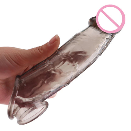 Reusable Penis Sleeve Extender Cock Rings Delay Ejaculation Penis Condoms Dick Silicone Glans Cover Enlargement Sex Toys for Men