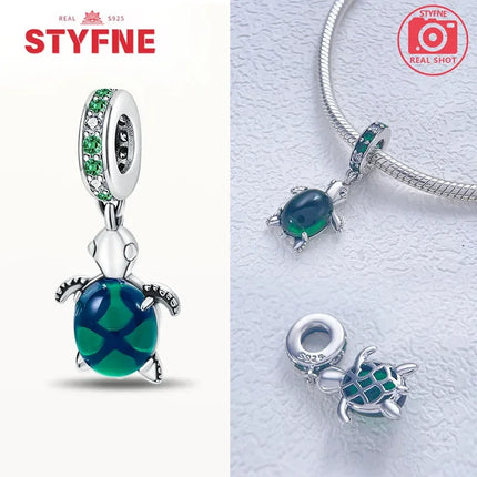 Charms 925 Silver Sea Turtle Series Charm Colorful Beads Fit Original Bracelet Diy Fine Jewelry Making Gifts for Women