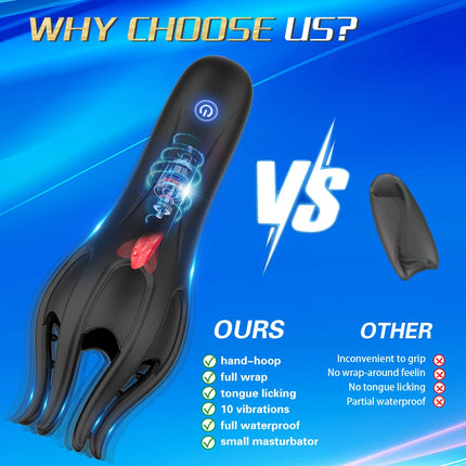Oral Blowjob Masturbator for Men Glans Vibrating Tongue Licking Sex Lasting Delay Endurance Training Male Sex Toys for Men