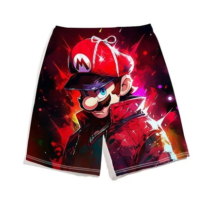 Summer Mario Shorts, Men's Beach Pants, Casual Pants, Luigi Kuba Thin Style with Everything Around The Summer Style