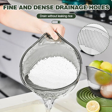 1PCS Multifunctional Rice Rinser Bowl Drainer Scoop Water Filter Cup Plastic Material For Washing Fruits Vegetables Draining