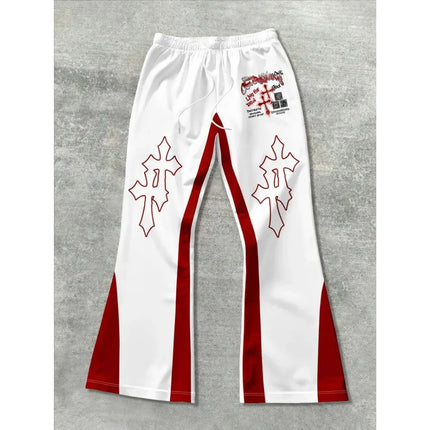 Men's Trendy Hip - hop Style Casual Sweatpants Striking Flame Elements Paired with "RICH SOON" Eye - catching for Street Wear